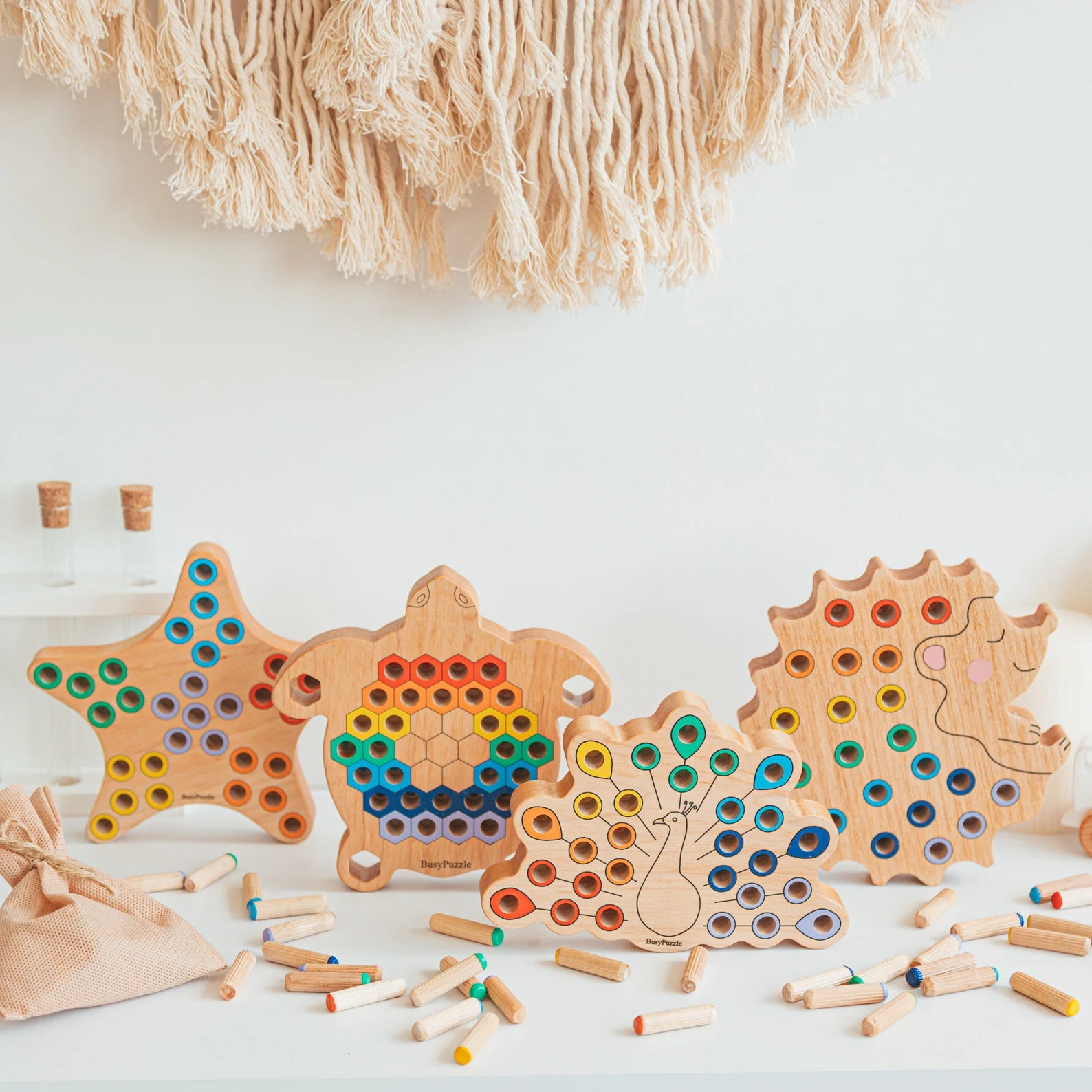 Wooden Hedgehog Toy – Handcrafted Montessori Play & Classroom Decor