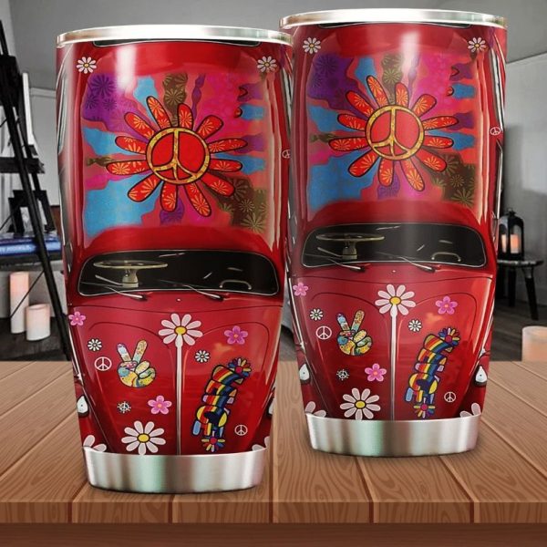 Hippie Red Bus All Over Print  Tumbler