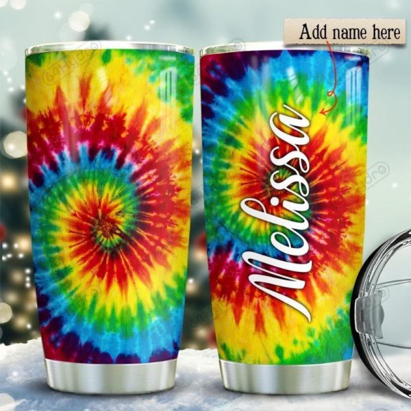 Hippie Tie Dye Personalized All Over Print Tumbler