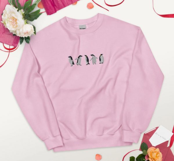 Penguine Love Gift For Teens Embroidered sweatshirt - Image 2