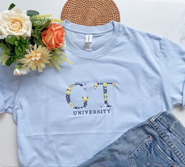 School Gift University Shirt Embroidered Tshirt
